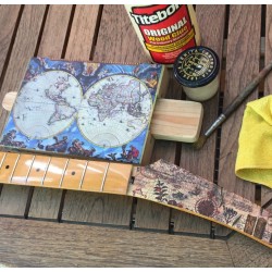 Guitarra Cigar Box de mapas
